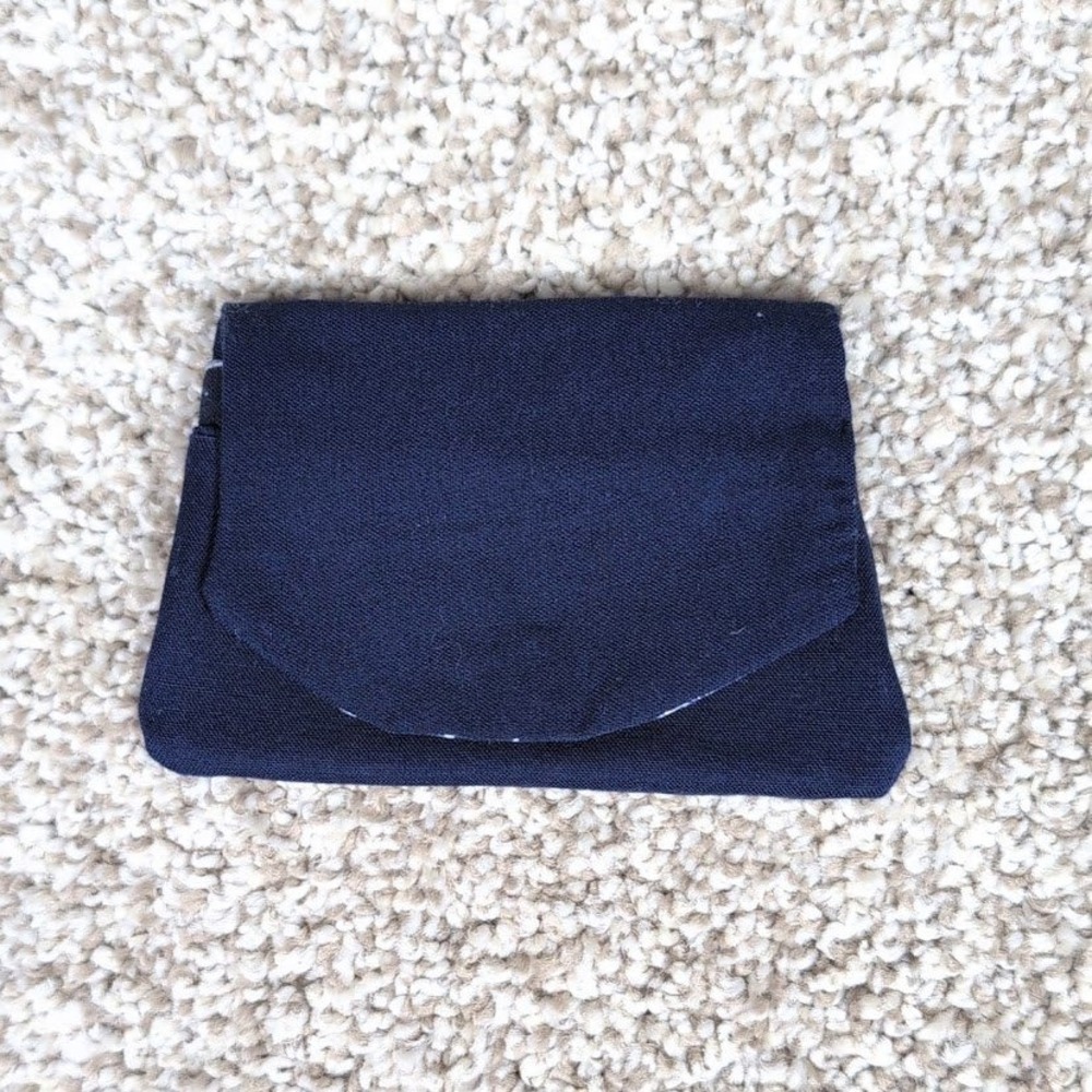 Handmade Pocket Wallet Card Holder Credit Card Case Navy Space Pattern Navy Blue